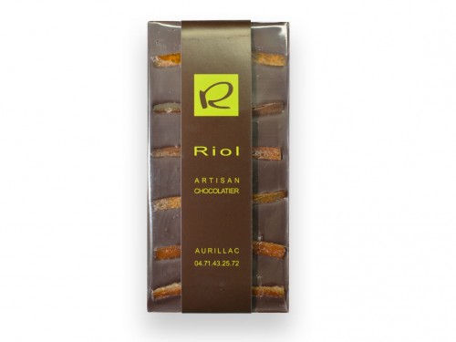 Tablette chocolat noire orange confites - confiserieriol.com Tablette chocolat noire orange confites - confiserieriol.com